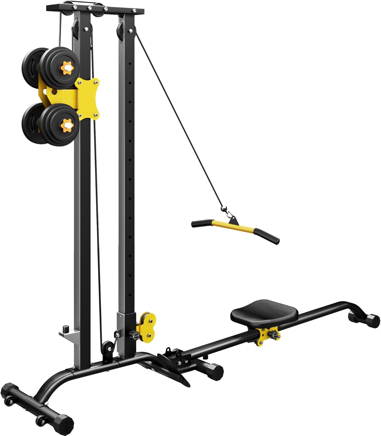 soges Foldable LAT Pull Down Machines & Rowing Machine, Multi-Functional Low Row Cable LAT Tower, Home Fitness Exercise Workout Station Strength Training Bar Machine - Image 8