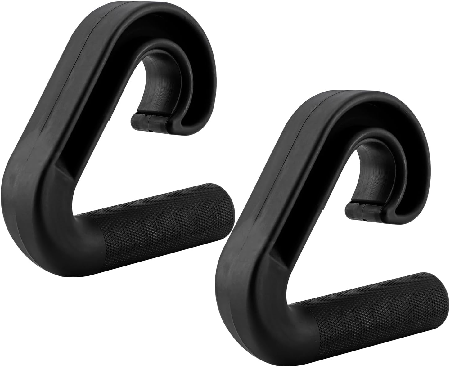 2pcs Neutral Grip Handles for Pull Up Bar Pull Up Handles with Ergonomic Portable Hooks for Home Gym Portable Hooks for Barbell Row Deadlift (Color:Black) - Image 4