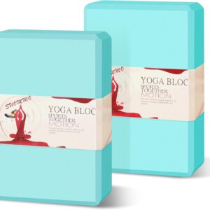 Yoga Blocks 2 Pack – Premium EVA Foam for Yoga, Pilates, Meditation, and Stretching – Non-Slip Lightweight Durable Bricks for Improving Poses and Balance