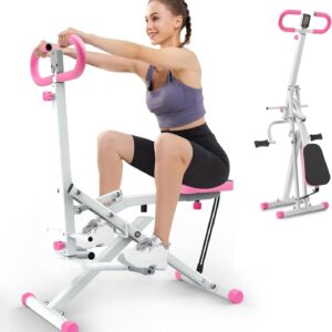 Squat Machine for Home, Squat Ride / Rowing Machine with Adjustable Resistance, Foldable Exercise Equipment, Glute & Leg Cardio Workout Machine