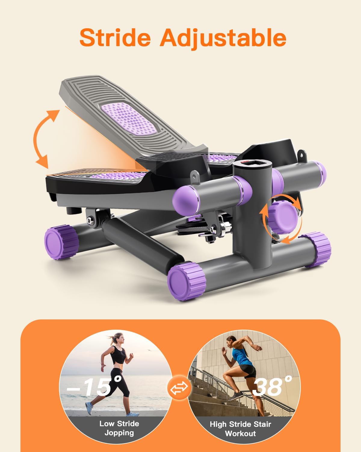 Steppers for Exercise at Home, Mini Stepper with Resistance Bands Portable Stair Stepper for Buttocks Lifting and Body Shaping - Image 6