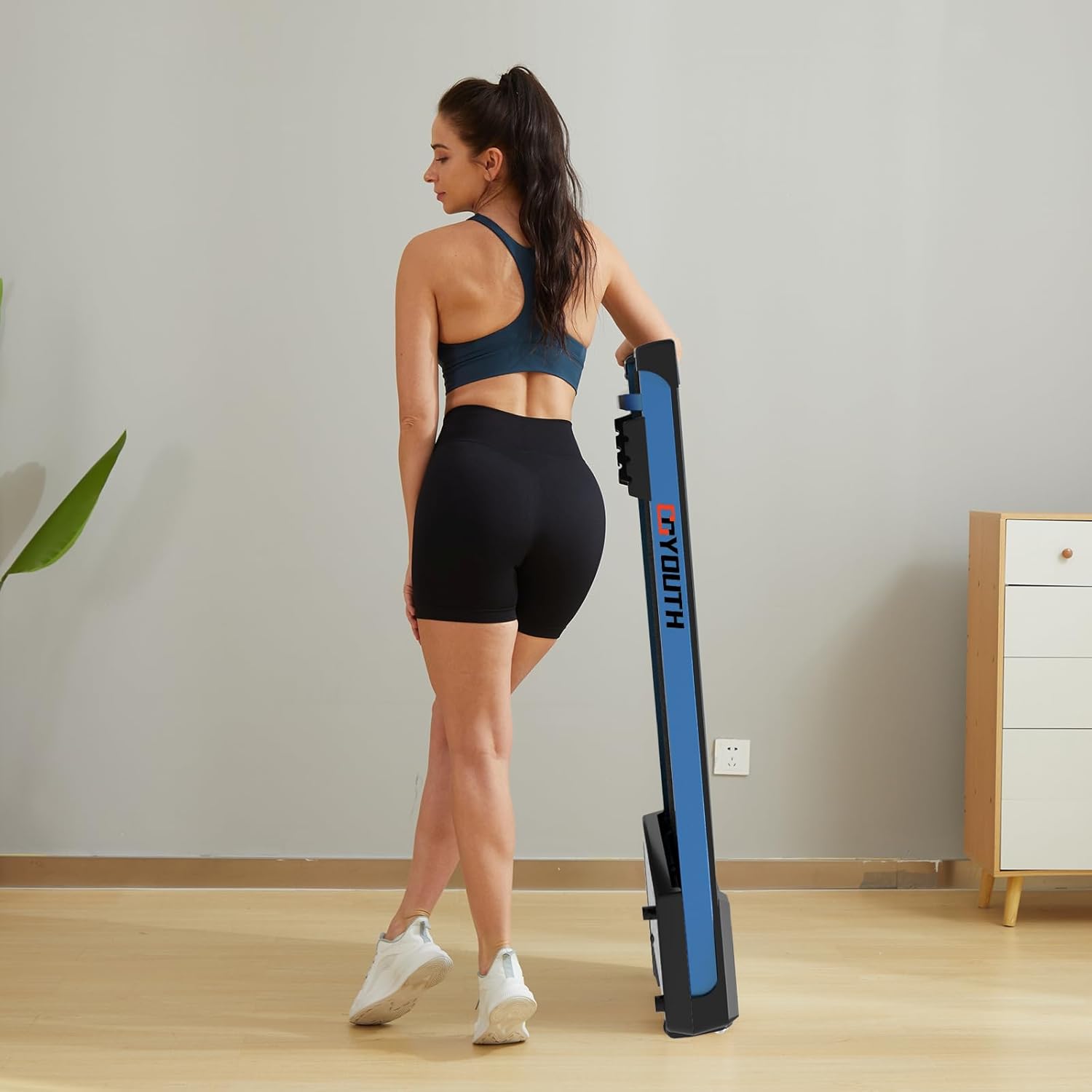 GOYOUTH 2 in 1 Under Desk Electric Treadmill Motorized Exercise Machine with Wireless Speaker, Remote Control and LED Display, Walking Jogging Machine for Home/Office Use - Image 5
