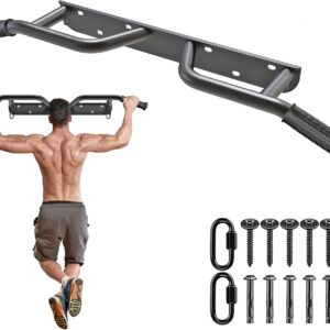 Kipika Heavy Duty Wall Mounted Doorway Pull Up Bar, Multifunctional Chin Up Bar, Portable Fitness Door Bar, Body Workout Home Gym System