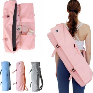 Tumaz Yoga Mat Bag | Padded Adjustable Shoulder Strap | Fits Up to 26″ Mats | Multi-Pocket Storage for Essentials | Heavy-Duty G-Hook Closure | Lightweight & Durable for Yoga, Pilates & Fitness