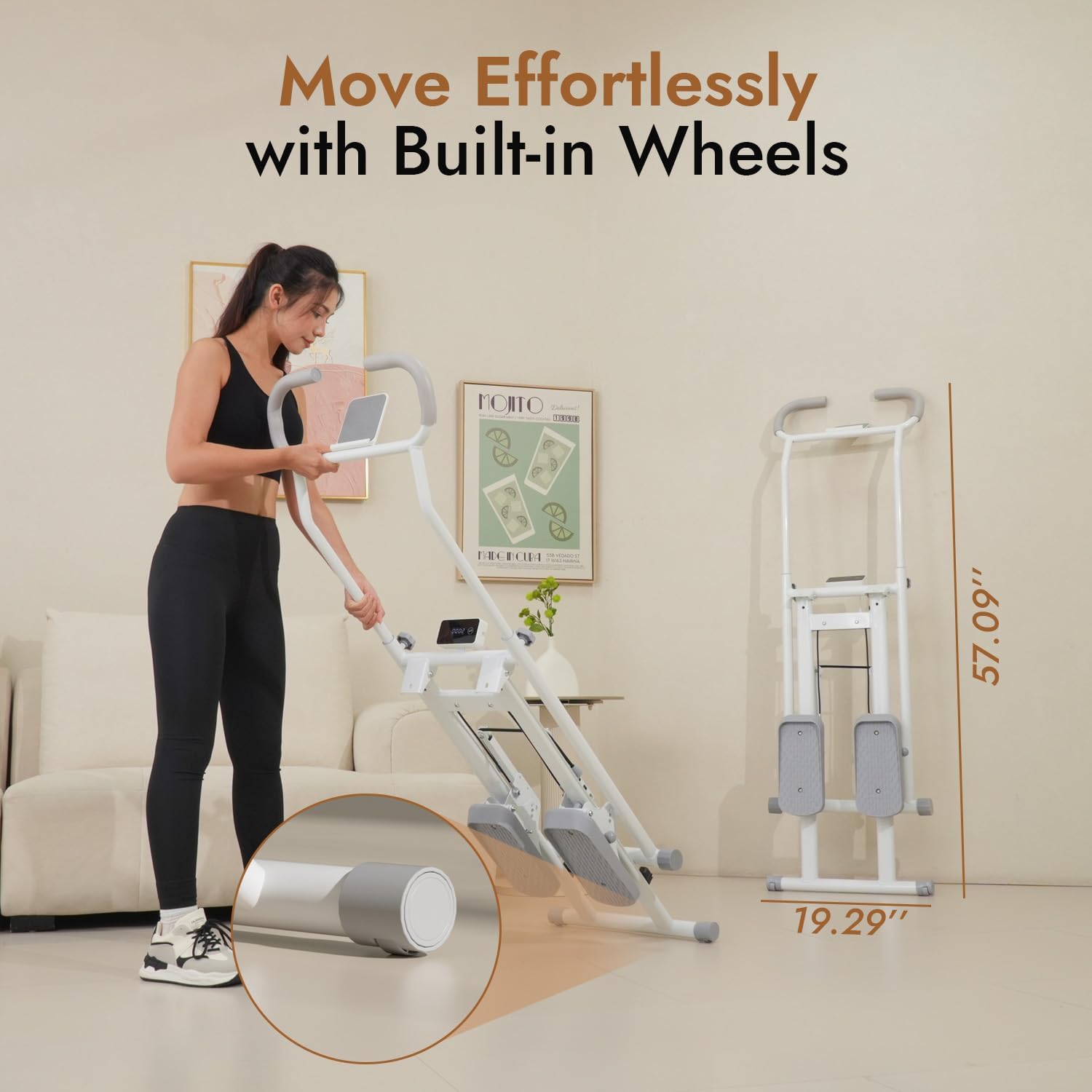 Stair Stepper with Adjustable Resistance - Stair Climber for Home Gym, Folding Cardio Machine with Extended Step Range, Adjustable Handlebar & Pedals, Tablet Holder by MACYO - Image 4