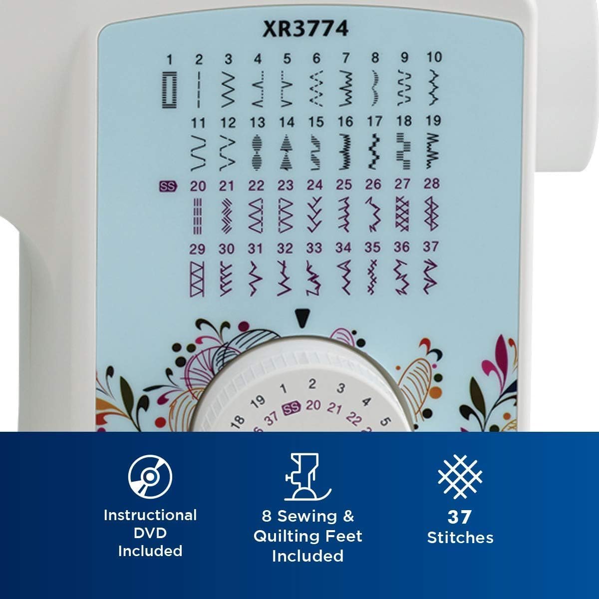 Brother XR3774 37-Stitch Sewing and Quilting Machine with Wide Table, Hard Plastic Storage and Carry Case, Premium Sewing Thread 6-Pack Included - Image 3