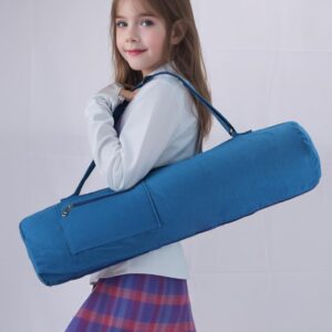 Cotton yoga mat bag with Pockets and Adjustable Strap – Full Zip Cargo Yoga Mat Carrier Bag – Bag for 1/4″ 1/3″ Thick Yoga Mat
