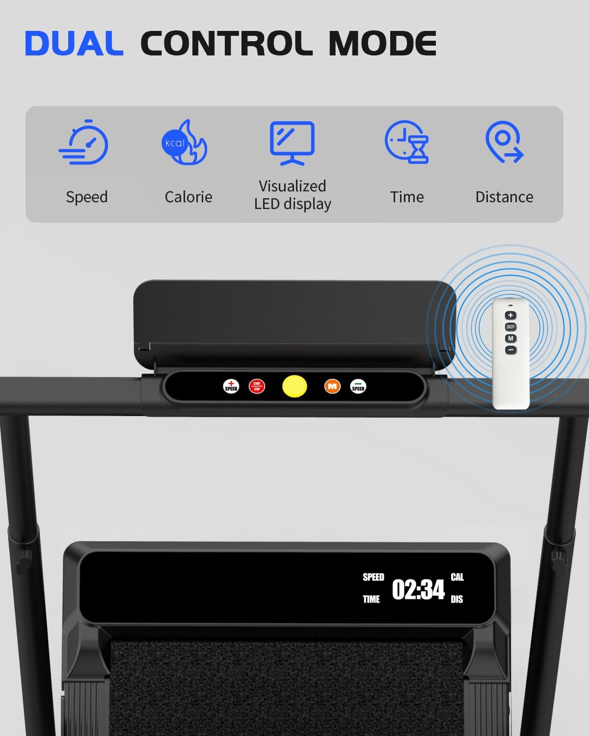Walking Pad Treadmill Under Desk,Walking Pad for Office Home,Portable Mini Treadmill,2 in 1 Walking Jogging with Remote Control, LED Display - Image 5