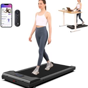 Lichico Walking Pad Under Desk Treadmill，Portable Small Treadmills for Home and Office，Super Quiet Brushless Motorized Walking Jogging Running Machine with Remote Control