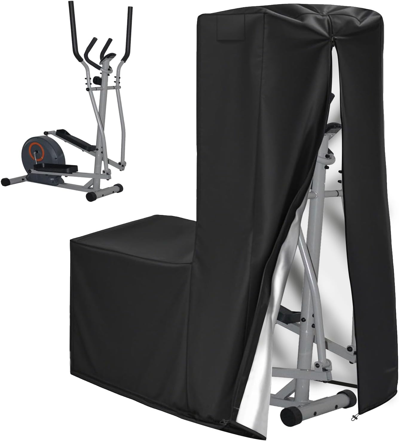Elliptical Cover, 600D Oxford Fabric Covers with Zipper- fit for Elliptical Exercise Machine/Elliptical Trainer Indoor/Outdoor/Home/Gym, Waterproof Dustproof UV Resistant, Black,70.8 * 29 * 65inch