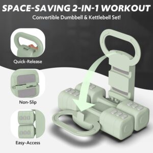 Adjustable Dumbbell Set of 2, 4 in 1 Free Weights Dumbbells Set for Women with Fast Adjustment, Each 2lb 3lb 4lb 5lb Hand Weights Set for Home Gym & Outdoor Exercise Training