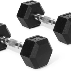 RitFit 5-650 LBS PVC Encased Hex Dumbbell Sets with Optional Rack for Home Gym, Hand weight with Chrome Handle for Strength Training, Workouts