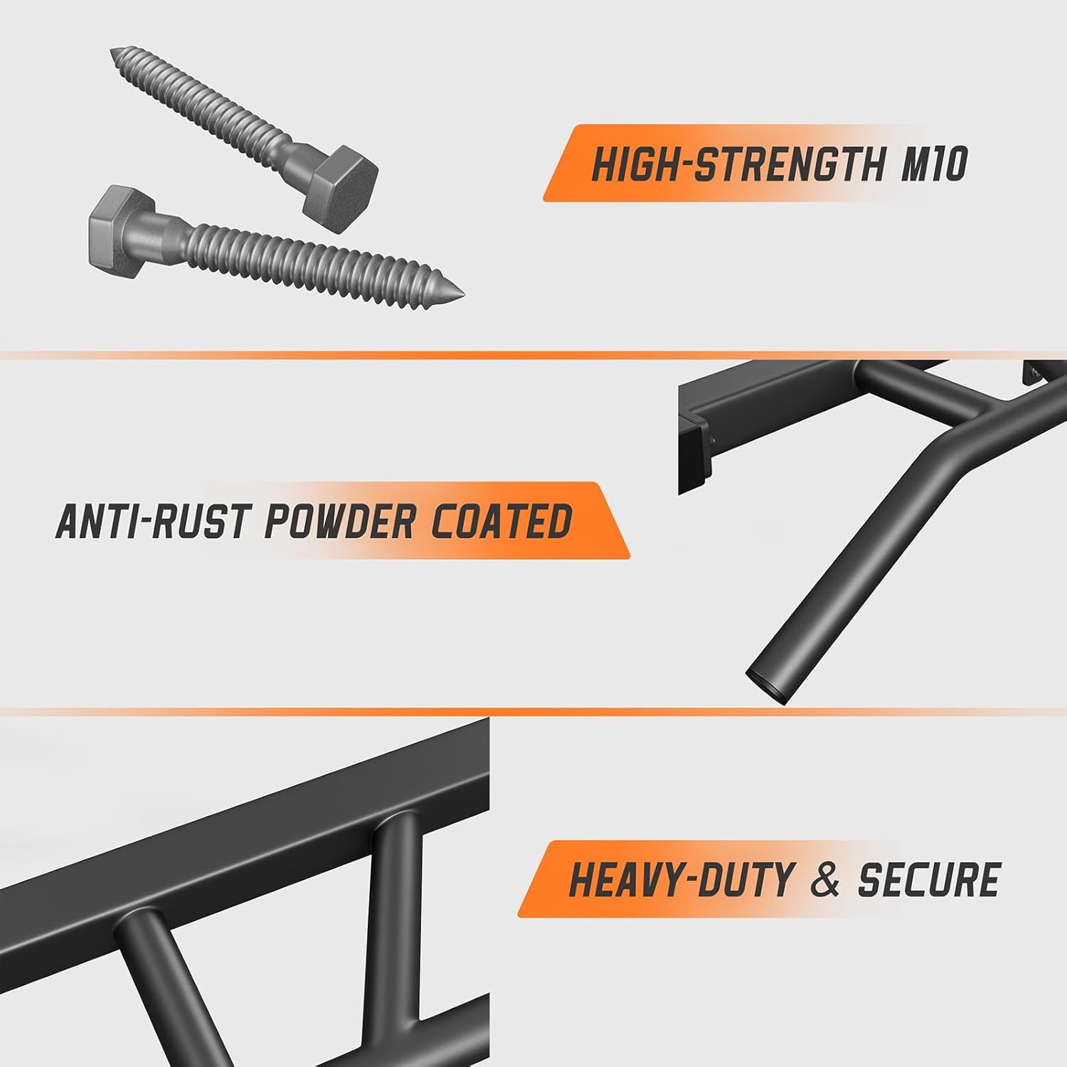 Heavy Duty Pull Up Bar with 14 Grip Positions, Strength Training Pull-Up Bars for Home Gym, Wall Mounted, Joist Mounted Chin Up Bar with Reinforced Thick Metal Construction - Supports 600 lbs for Full-Body Workouts - Image 6