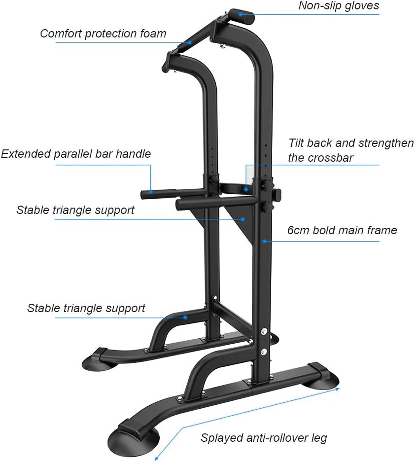 SogesPower Power Tower Dip Station Pull Up Bar for Home Gym Adjustable Height Strength Training Workout Equipment,Pull Up Bar Station - Image 9