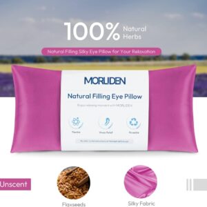 Eye Pillows for Relaxation, Yoga Eye Pillow for Meditation, Microwavable Weighted Eye Pillow for Yoga, Moist Heat & Cold Eye Compress No Scent (Rose Red)