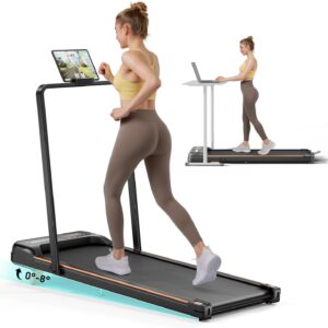 Walking Pad – 2.5 HP Walking Pad with Handle Bar, 2 in 1 Foldable Walking Pad with Incline, Small Treadmill with LED Display & Remote Control for Home Office Under Desk, 265 LBS Capacity