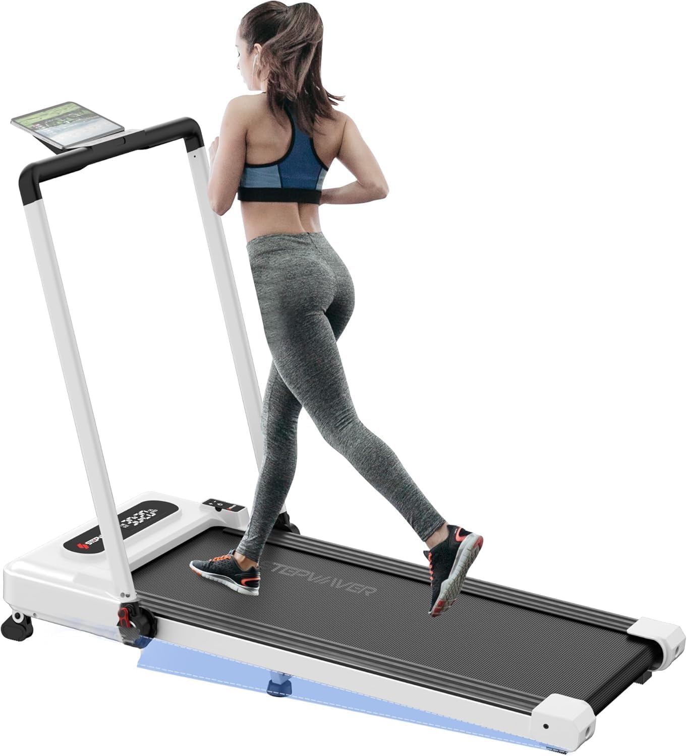 Walking Pad Treadmill with Handle Bar, 3.5HP Foldable Folding Treadmills with Incline, 3 in 1 Portable Under Desk Treadmills for Home Office Apartment with 330lbs, 17" Running Pad
