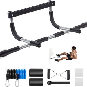 Ally Peaks Pull Up Bar for Doorway | Thickened Steel Max Limit 440 lbs Upper Body Fitness Workout Bar| Multi-Grip Strength for Doorway | Indoor Chin-Up Bar Fitness Trainer for Home Gym Portable |180