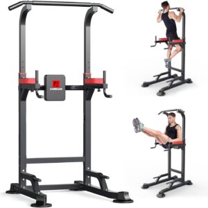 Power Tower Dip Station Workout equipment Pull up Bar for Home Gym Adjustable Height Strength Training Fitness Excercise Equipment,Load 450LBS