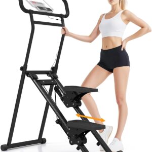 MACYO Stair Stepper for Home Workout – Full-Size Foot Pedals with Tablet Holder, Foldable Stepping Climbers, Easy Assembly, Compact Design for Cardio & Leg Training
