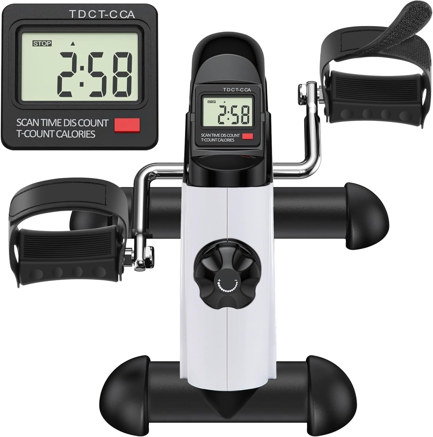 TABEKE Under Desk Bike Pedal Exerciser - Mini Exercise Bike for Arm/Leg Exercise, Pedal Exerciser for Seniors with LCD Display