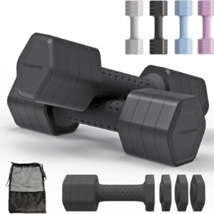 Adjustable Dumbbell Set of 2, 4 in 1 Free Weights Dumbbells Set, Hand Weights for Women at Home, 5 lb Dumbbells Set with Non-slip Comfort Handle for Home Gym Exercise Workout Training