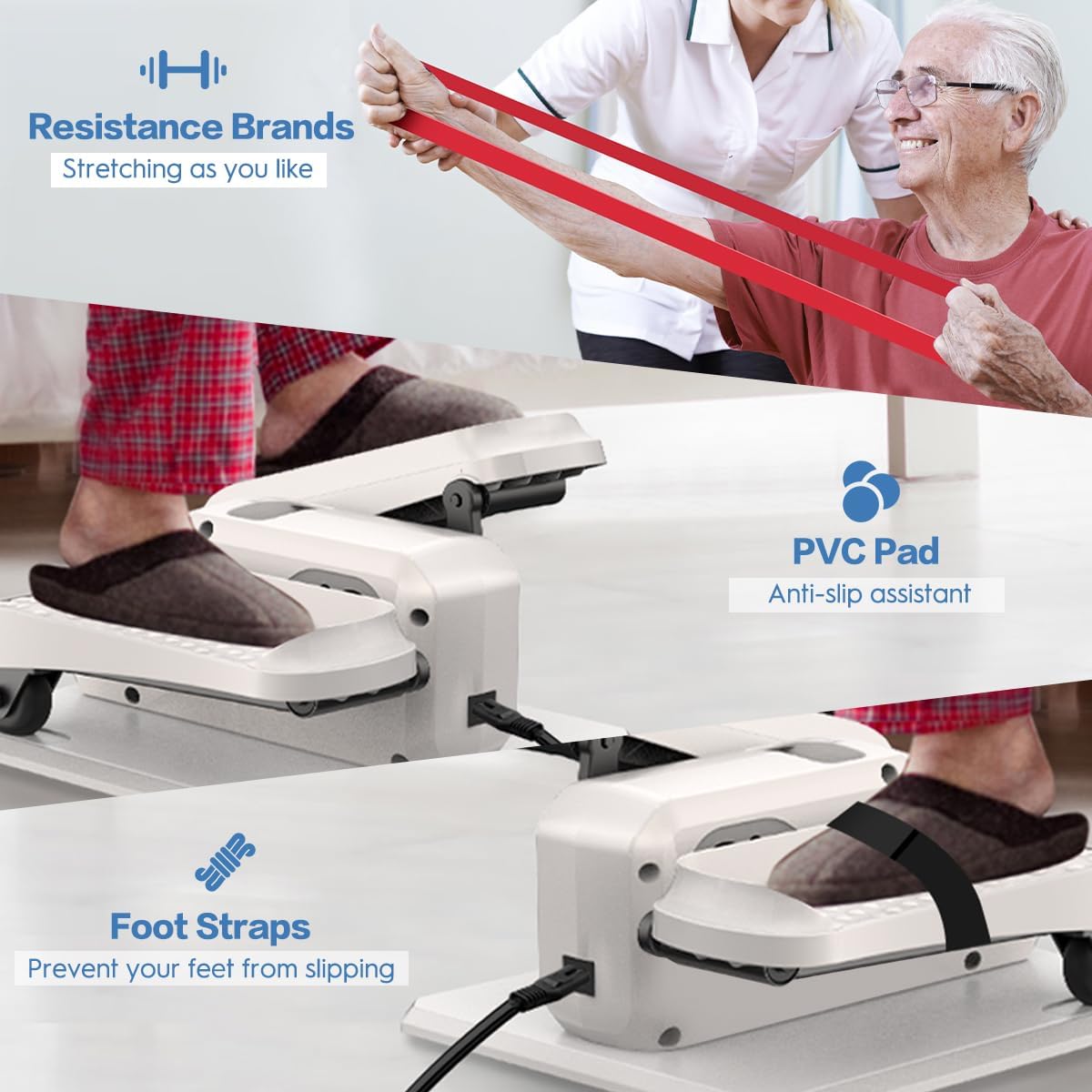 Under Desk Elliptical Machine, Electric Ellipse Leg Exerciser While Sitting for Seniors Adults, Quiet & Portable Electric Seated Pedal Exerciser with Remote Control, 15 Adjustable Speeds, 5 Auto Modes - Image 8