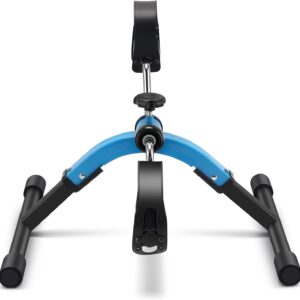 Folding Pedal Exerciser Mini Exercise Bike Under Desk Bike Pedal Exerciser for Arms and Legs Cardio Workout, Portable Desk Bike Peddler Machine for Sedentary Officer & Seniors
