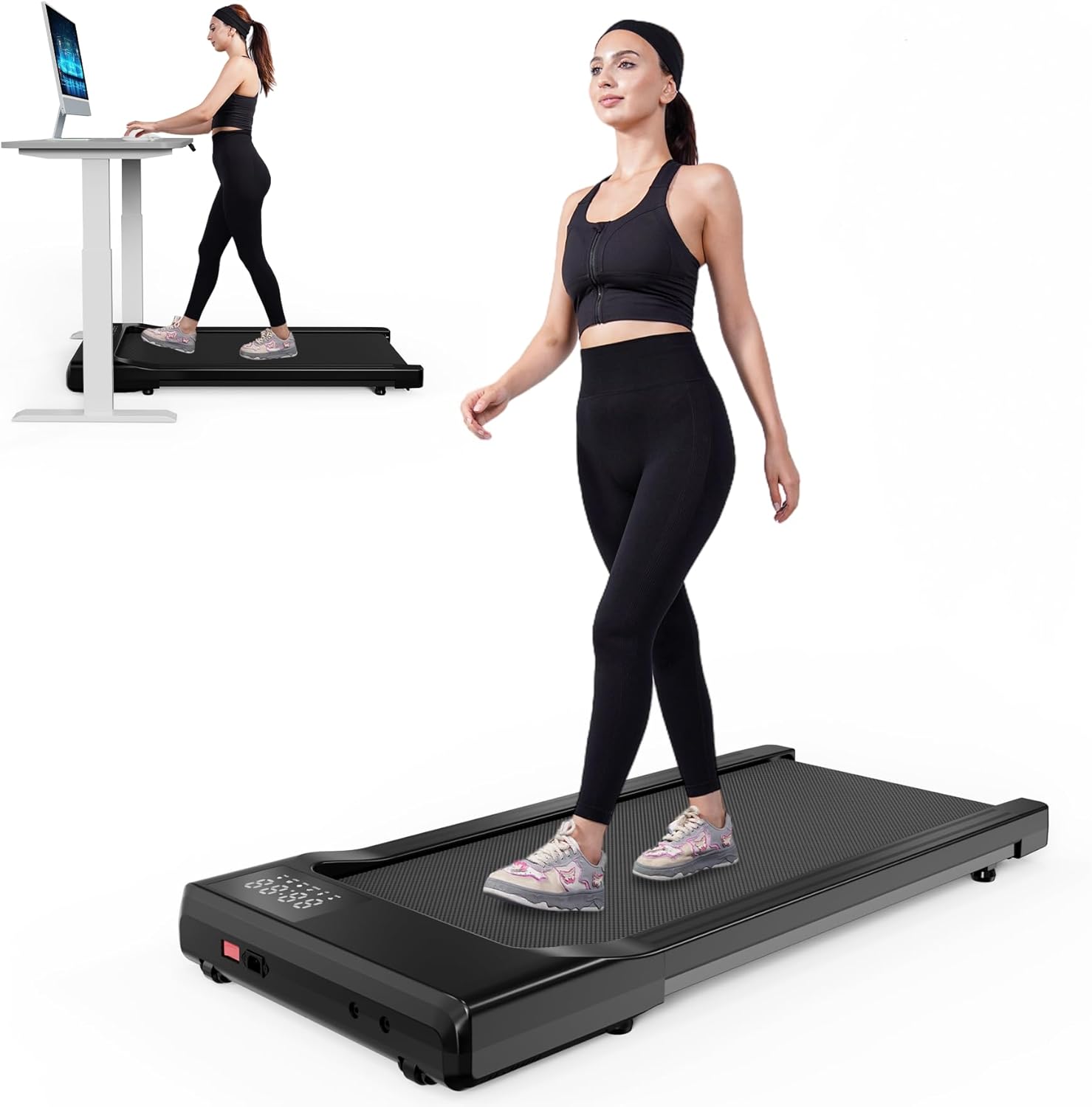 Walking Pad Treadmill, Smart Walking Pads, 2.5HP Under Desk Treadmill for Home Office Use, Remote Control & App-Enabled, No Assembly Required