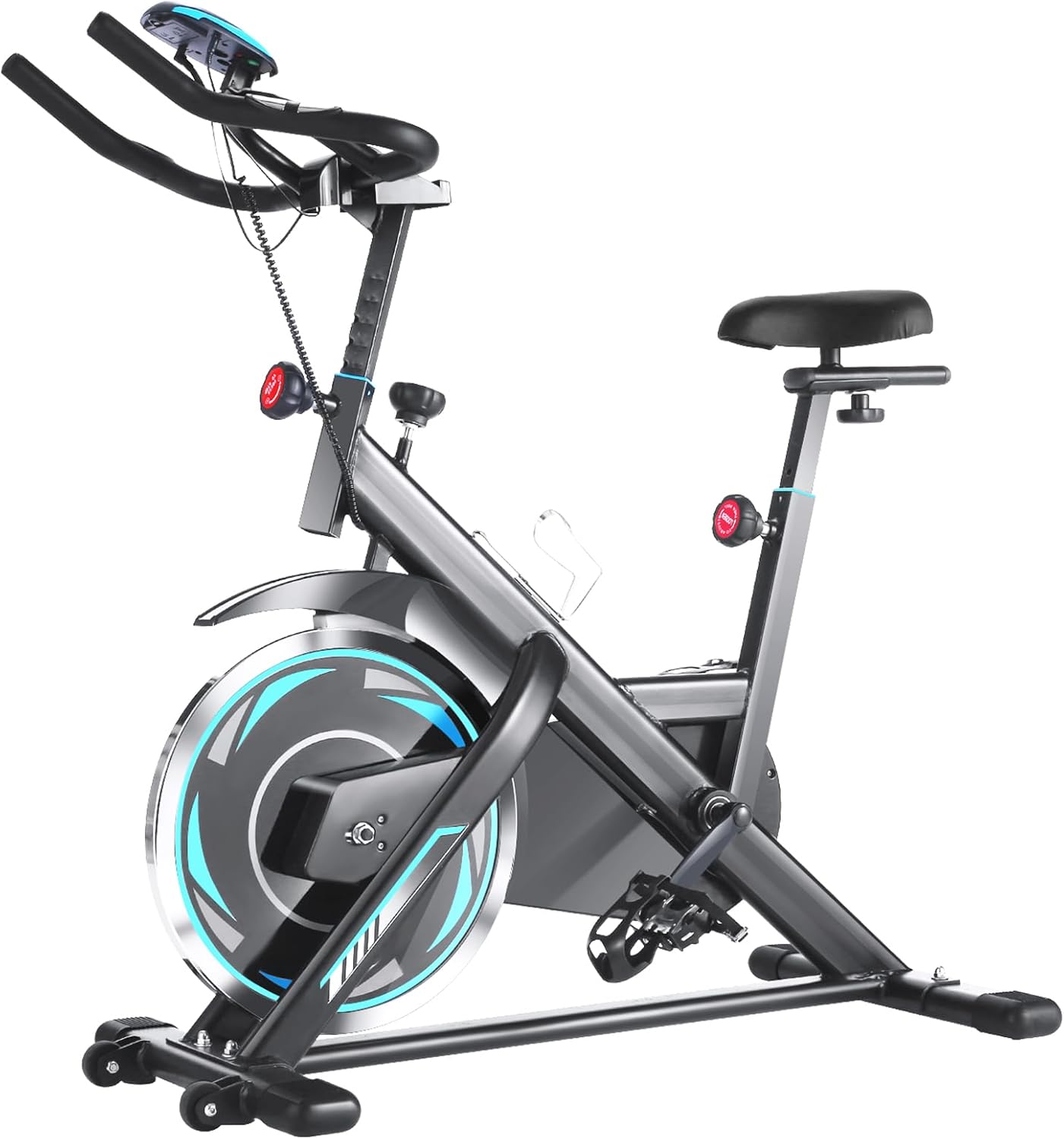 ANCHEER Indoor Exercise Bike Stationary, Indoor Cycling Bike with Comfortable Seat Cushion, Tablet Holder and LCD Monitor for Home Workout, 40 LBS Flywheel and 330 Lbs Weight Capacity