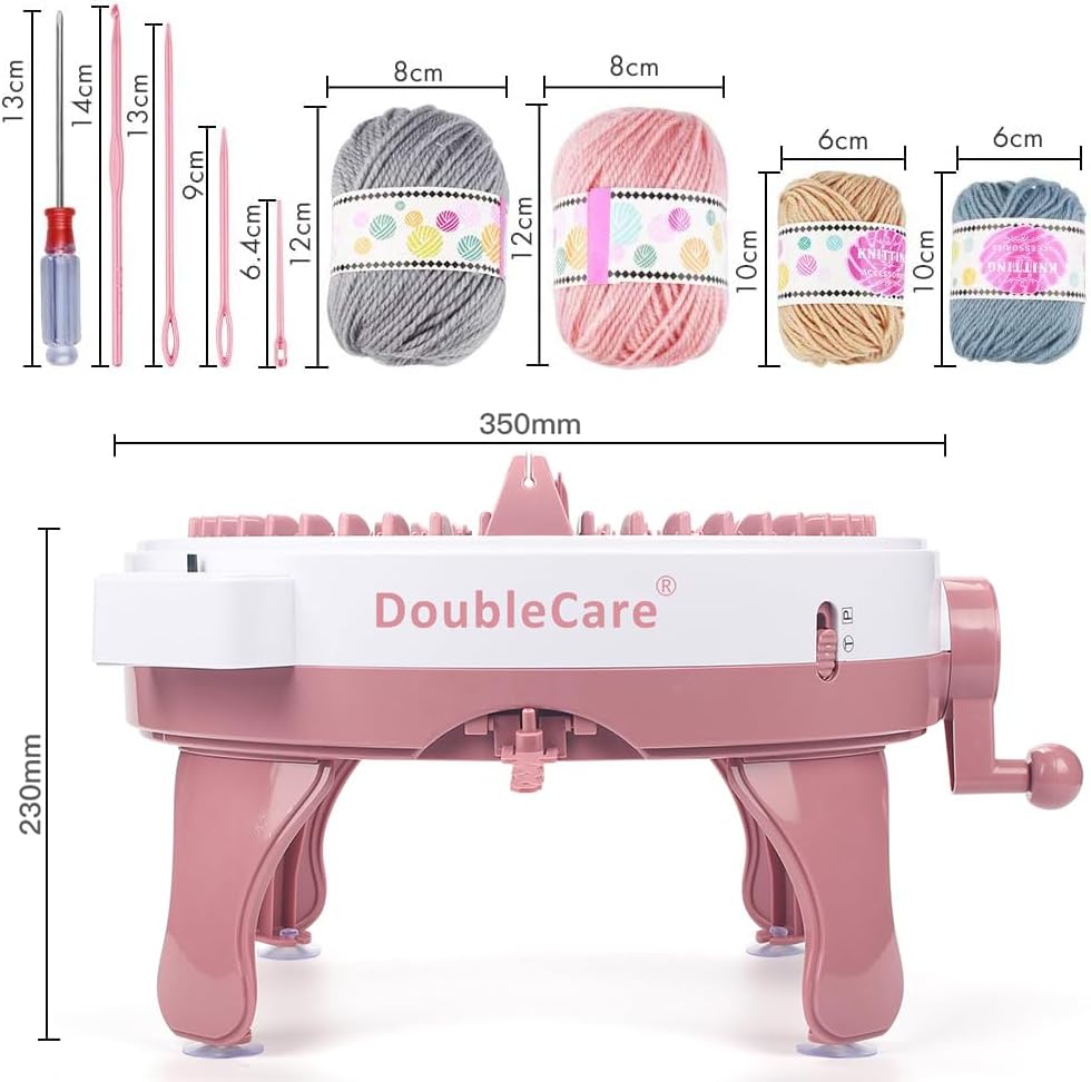 Knitting Machine 48 Needles,Smart Loom Knitting Machine with Row Counter,Knitting Board Rotating Double Knit Loom Machine for Adults/Kids Gift,DIY Knit Scarf Hat Sock(with Wool) - Image 5