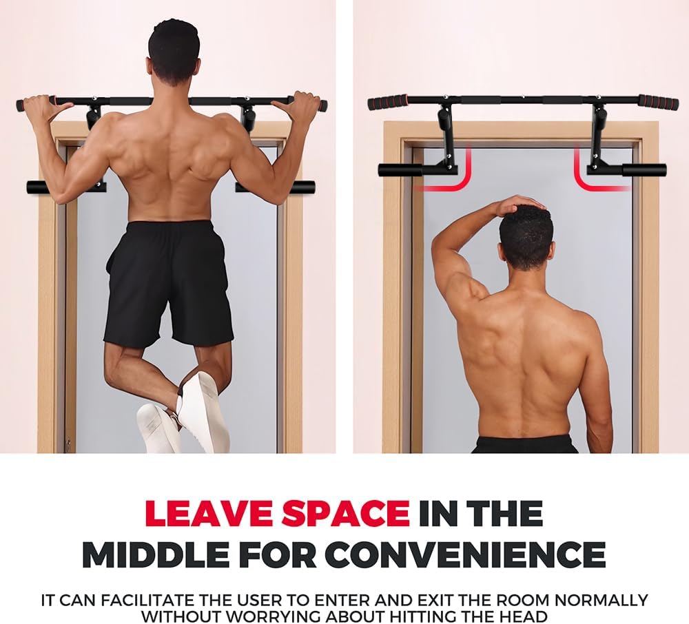 ONETWOFIT 2025 Upgrade Multi-Grip Pull Up Bar for Doorway - 460 lbs Heavy Duty Chin-Up Bar for Home Gym Exercise, Door Frame Pull Up Bar for Almost All Doors - Image 5