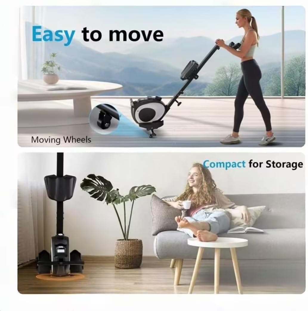 Magnetic Rowing Machine for Home Use Foldable Rower with 8-Level Adjustable Resistance, Quiet Design, LCD Monitor Tablet Holder, Full Body Workout, Supports 265 lbs - Image 7