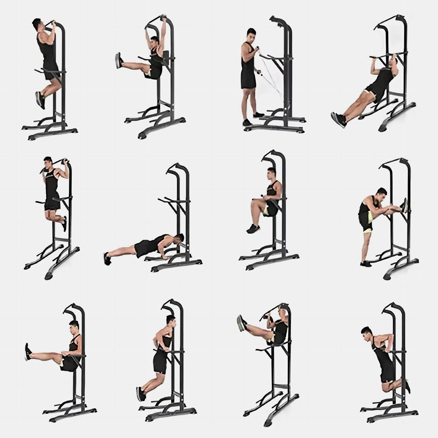 Power Tower Pull Up Bar for Home Gym, Multi Functional Pull Up Bar Stand Dip Bar Station, Adjustable Height Workout Dip Station Strength Training Fitness Equipment - Image 8