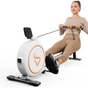 DeerRun Rowing Machines for Home, 32 Levels of Quiet Resistance Magnetic Rowing Machine, 300LBS Capacity, Row Machine with LED Monitor & Comfortable Seat, Bluetooth, App Supported and Tablet Holder