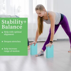 Yoga Blocks 2 Pack – Premium EVA Foam for Yoga, Pilates, Meditation, and Stretching – Non-Slip Lightweight Durable Bricks for Improving Poses and Balance