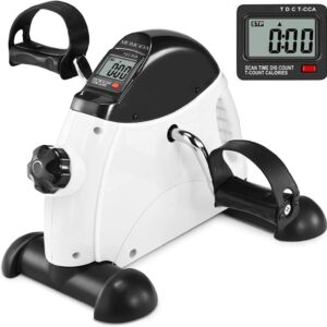 MOMODA Under Desk Bike Pedal Exerciser Mini Bike for Leg/Arm Bike Mini Peddler with LCD Display for Home/Office