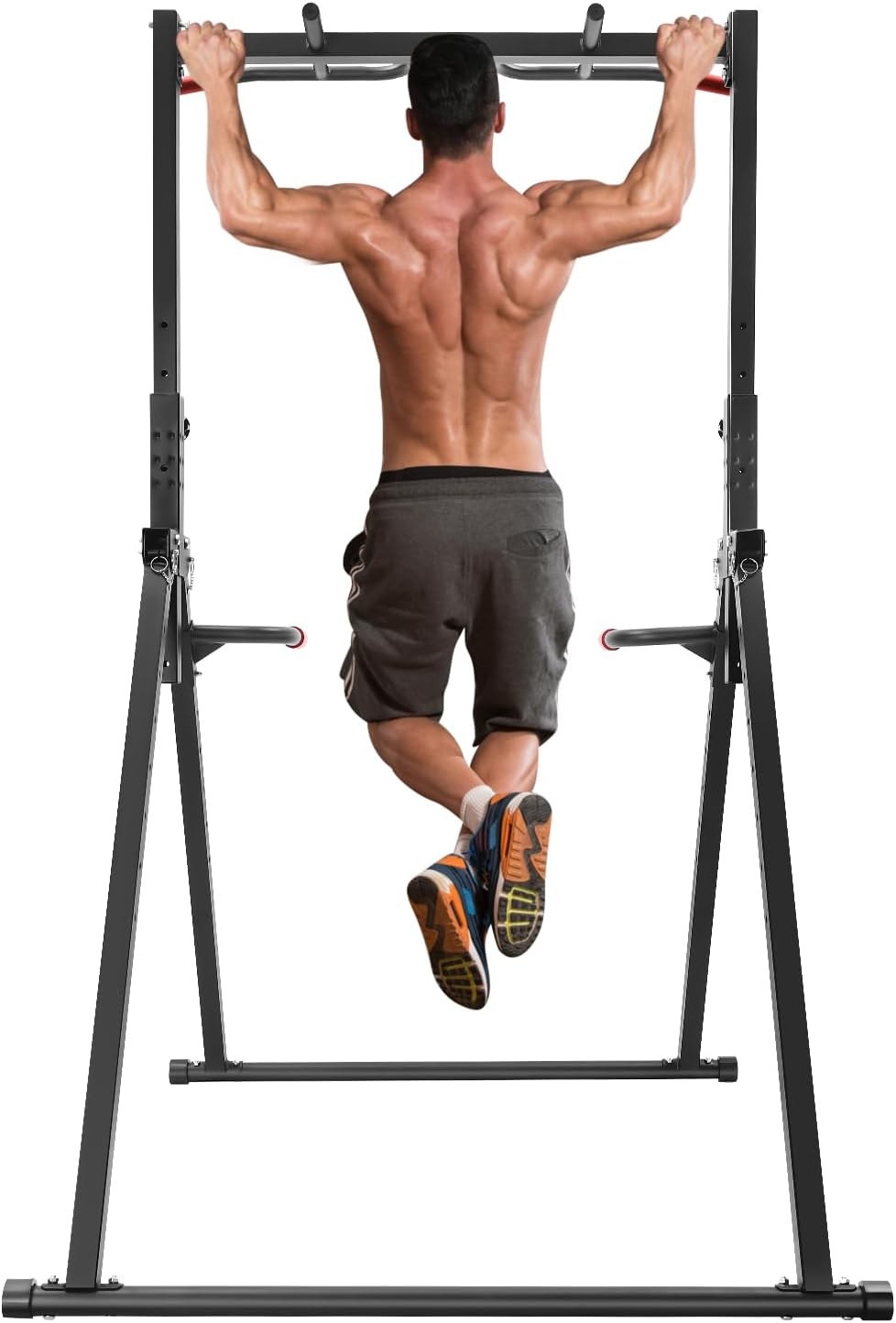 Pull Up Bar, Triangular Pull Up Station with Thickened Pipe Multifunction Adjustable Height Bar Freestanding for Home Gym (Max. Load: 200kg/440.92lbs)