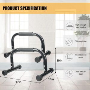 AmazeFan Parallettes Bars, Push Up Bars Strength Training For Handstands, Full Planche & Dips, Calisthenic, Gymnastic, [16.6x10x10in] Push Up Stands Handle for Floor Workouts Calisthenics Equipment