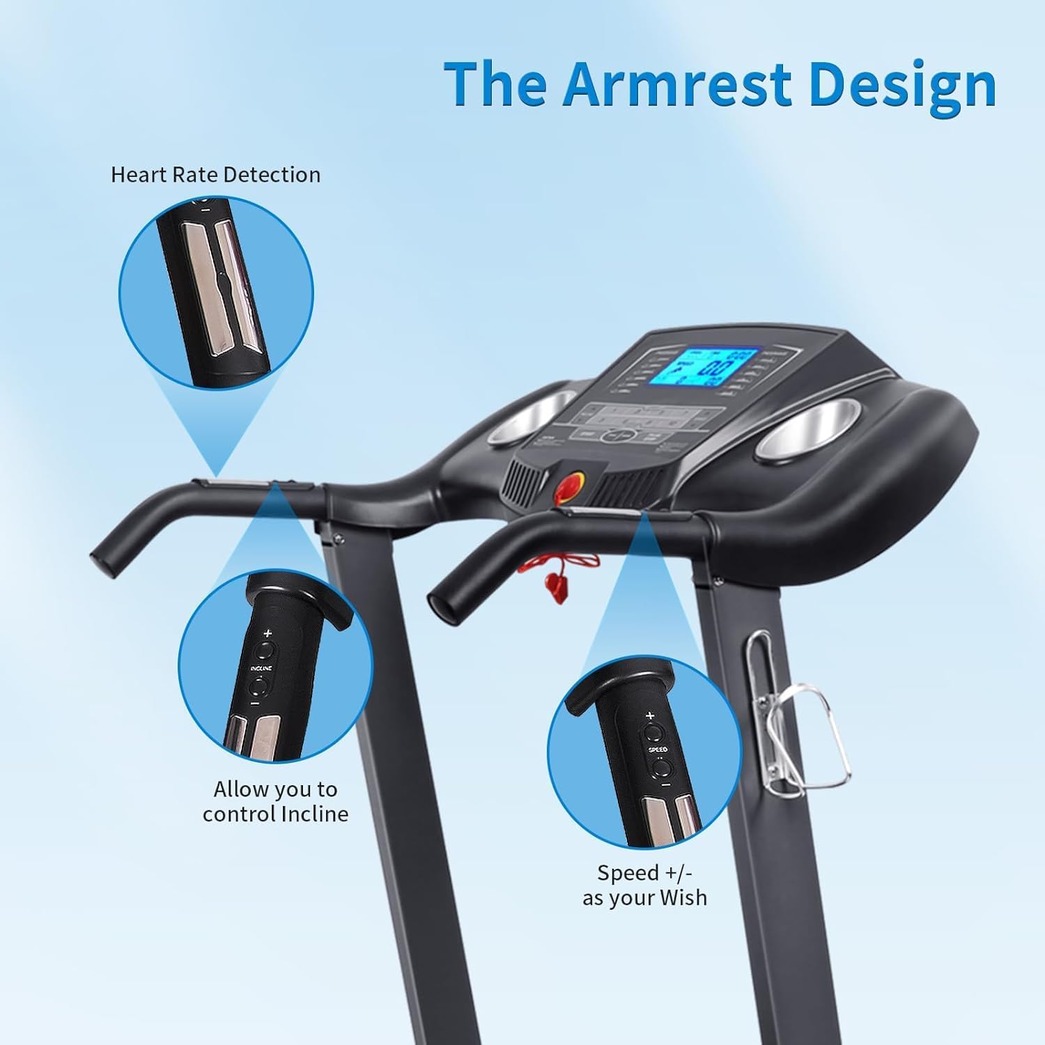 Treadmills for Home Treadmill with 0-12% Auto Incline Folding Treadmill with Incline 15 Pre-Set Training Programs Large LCD Display Running Machine Walking Jogging Running for Office Workout - Image 9