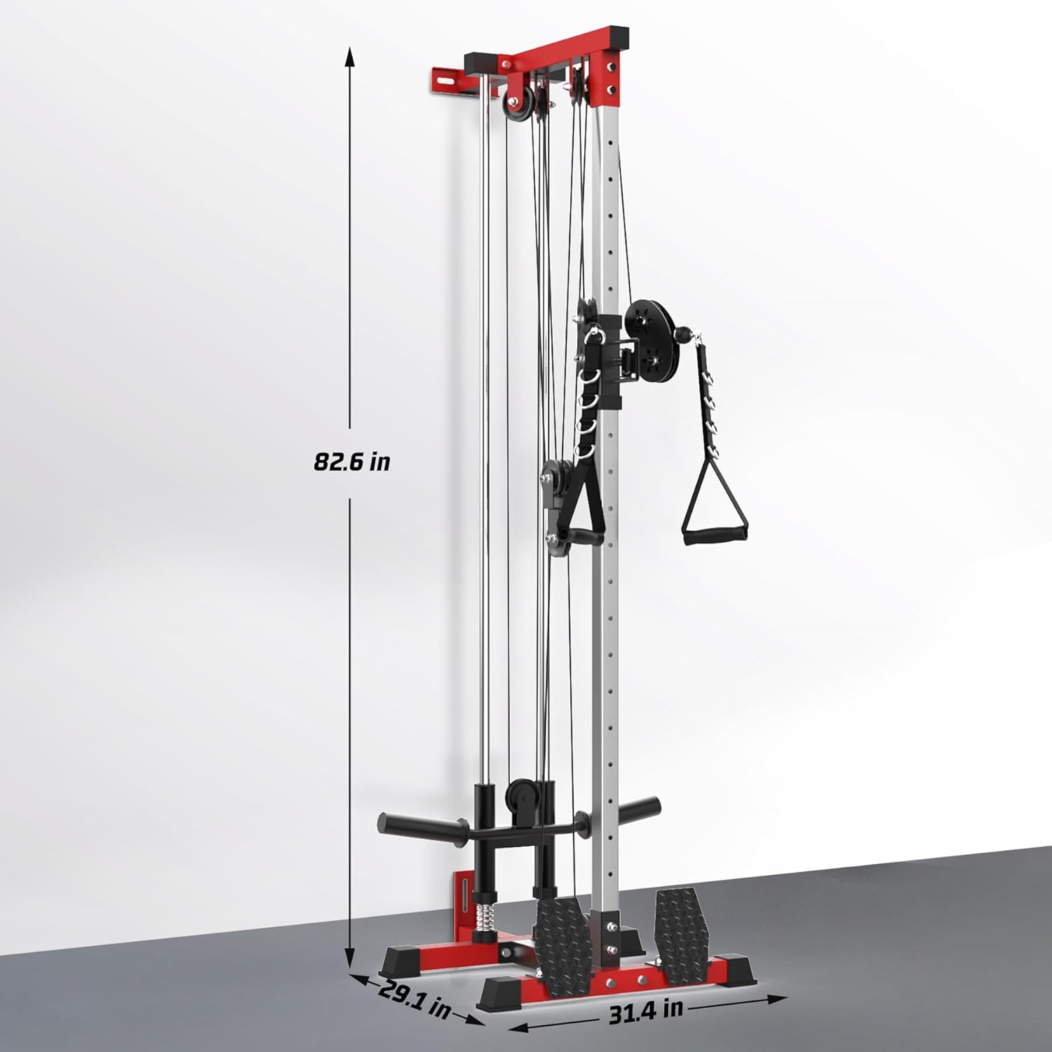 LAT Pulldown Machine, Multi-Functional Cable Machine with High and Low Pulley Station, Row Cable Machine Home Gym with Leg Support, Tricep Workout Equipment - Image 6