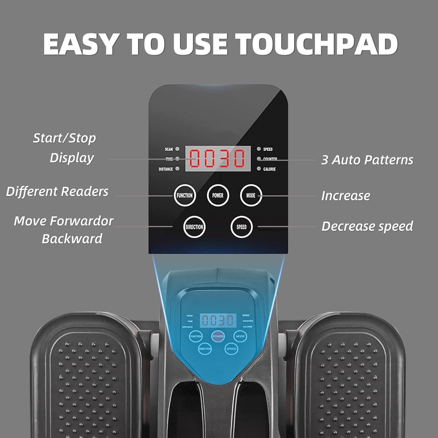 ESL Under Desk Elliptical - Portable Leg Exerciser for Seniors, Compact Seated Elliptical with Remote Control, LCD Display Electric Elliptical Trainers - Image 4