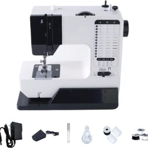 Sewing and Quilting Machine Built in Sewinglight, 38 Stitch Patterns Sewing Machine 2 Thread Lockstitch Adjustable Stitch Length 4 Step Button Hole Sewing Machine for Beginners and Adults