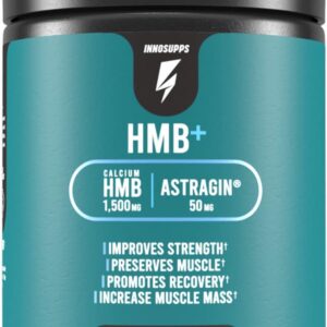 InnoSupps HMB+ | 1500mg HMB (Beta-Hydroxy Methylbutyrate) & 50mg Astragin | Enhanced Absorption, Preserves Muscle, Promotes Recovery, Increase Lean Muscle Mass | Gluten Free – 120 Veggie Capsules