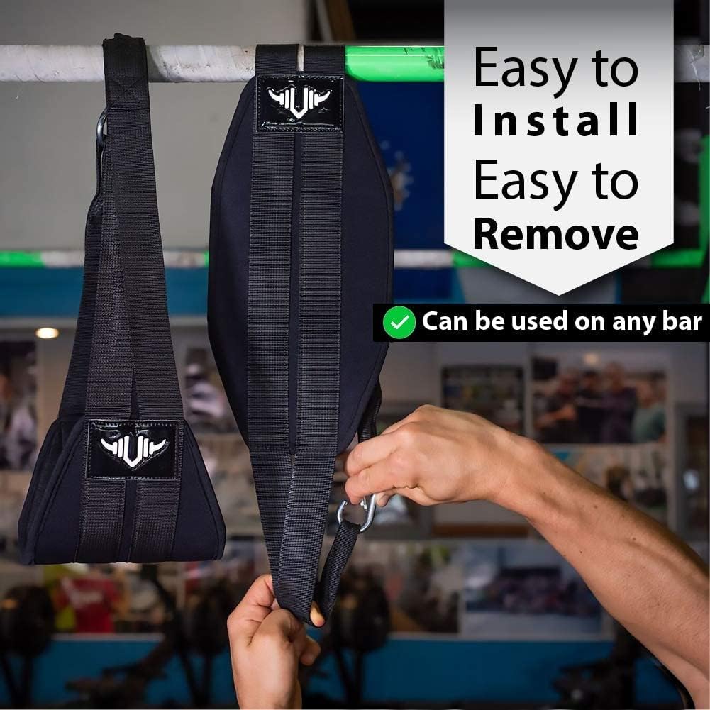 Vikingstrength AB straps - Premium Padded Home Gym Exerciser Ab Slings pair for pull up bar - Hanging Leg Raiser Fitness for six pack - Workout Equipment for Men & Women + Bonus Bag - Image 4