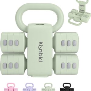 Adjustable Dumbbell Set of 2, 4 in 1 Free Weights Dumbbells Set for Women with Fast Adjustment, Each 2lb 3lb 4lb 5lb Hand Weights Set for Home Gym & Outdoor Exercise Training
