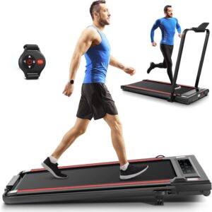 Under Desk Treadmill With Incline, 300lbs Walking Pad With Handle Bar & Remote Control, 2.5HP Folding for Home/Office, Installation-Free Jogging Running Electric Machine