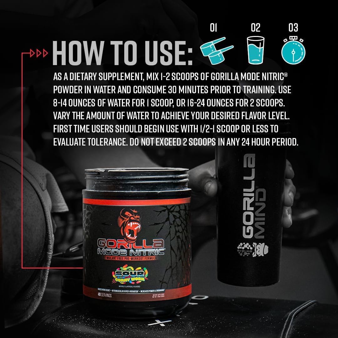 Gorilla Mind - Gorilla Mode Nitric Upgraded Stimulant Free Pre-Workout – Best Tasting and Most Effective Stimulant Free Pre-Workout/Massive Pumps · Vasodilation · Power / 768 Grams (Bombsicle) - Image 4