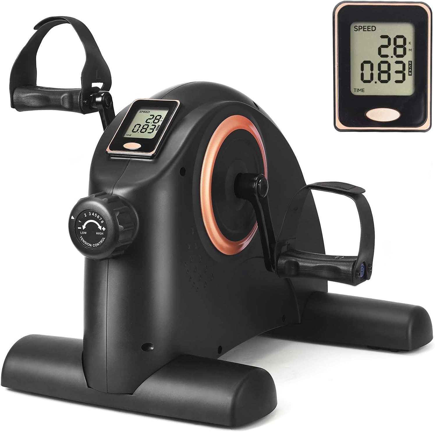 Mini Exercise Bike, Portable Under Desk Bike Pedal Exerciser with Quiet Magnetic Resistance, Portable Foot Cycle Arm&Leg Exercise Bike for Seniors Peddler Machine with LCD Display - Image 9