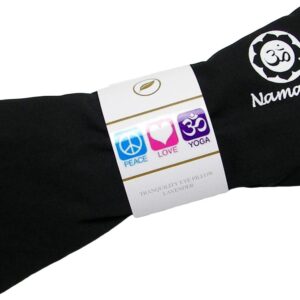 Lavender Eye Pillows – Yoga Eye Pillows Namaste Hot Cold Aromatherapy for Stress, Meditation, Spa, Relaxation Gifts – Made in USA Set of 4 – Black Cotton